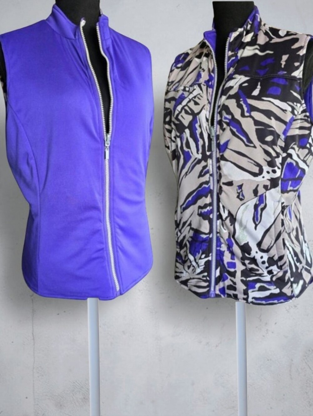 TAILS (XL) Purple Blue Multicolored Zip Up Vest